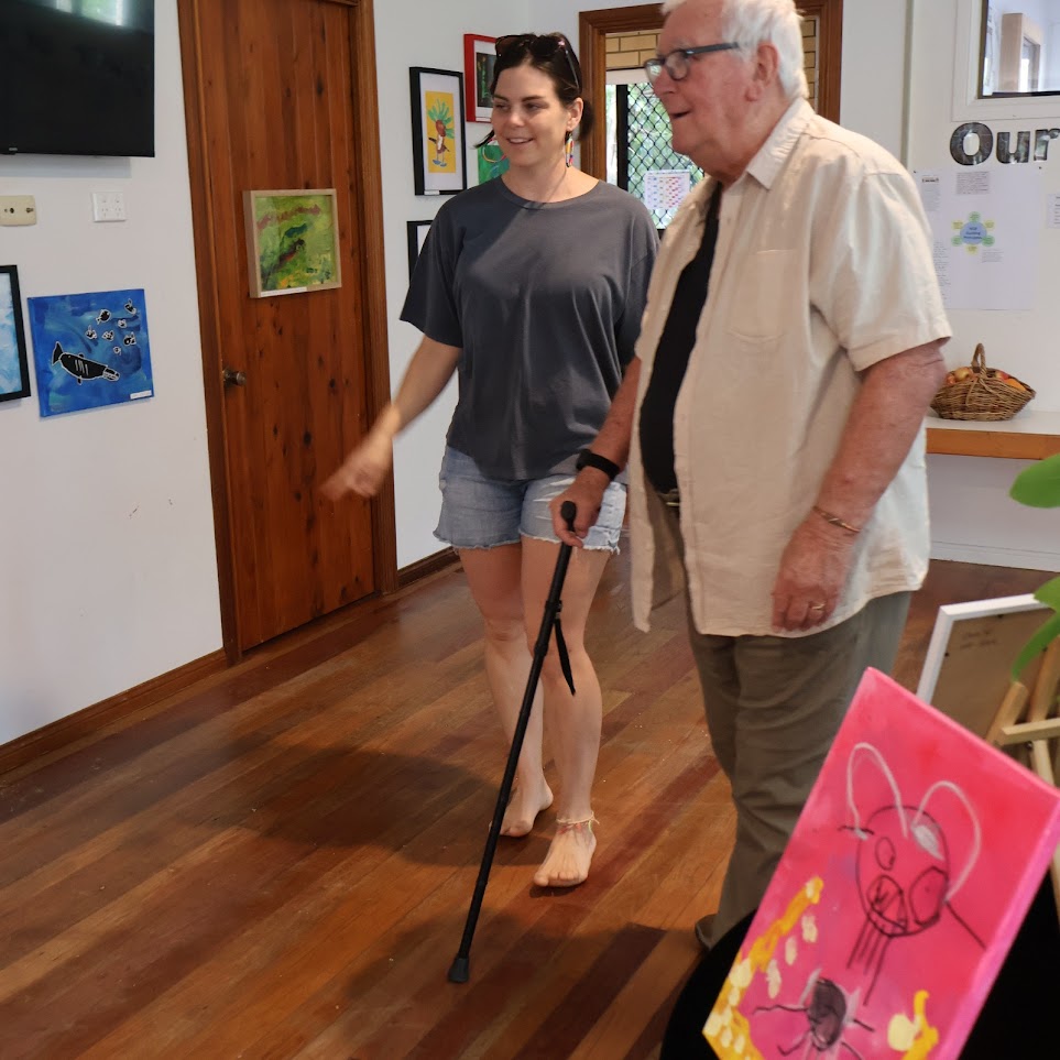 A Grand Friend visiting the children's art gallery
